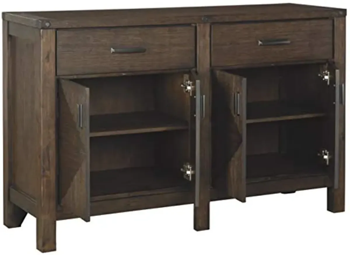 Signature Design by Ashley Dellbeck Contemporary Dining Room Buffet Cabinet or Server, Brown