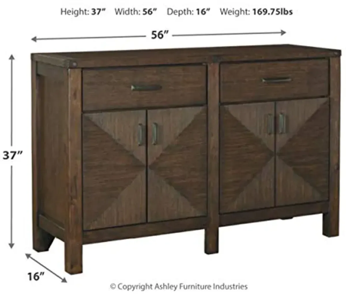 Signature Design by Ashley Dellbeck Contemporary Dining Room Buffet Cabinet or Server, Brown