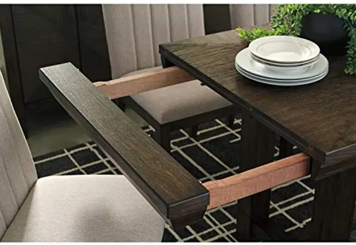 Signature Design by Ashley Dellbeck Casual Rectangular Dining Extension Table, Seats up to 8, Dark Brown