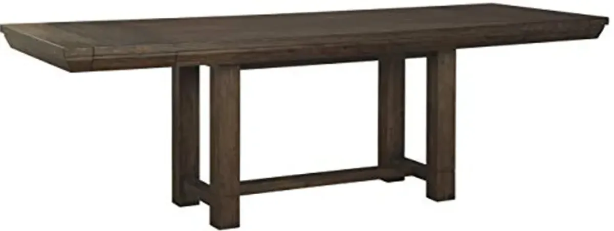 Signature Design by Ashley Dellbeck Casual Rectangular Dining Extension Table, Seats up to 8, Dark Brown