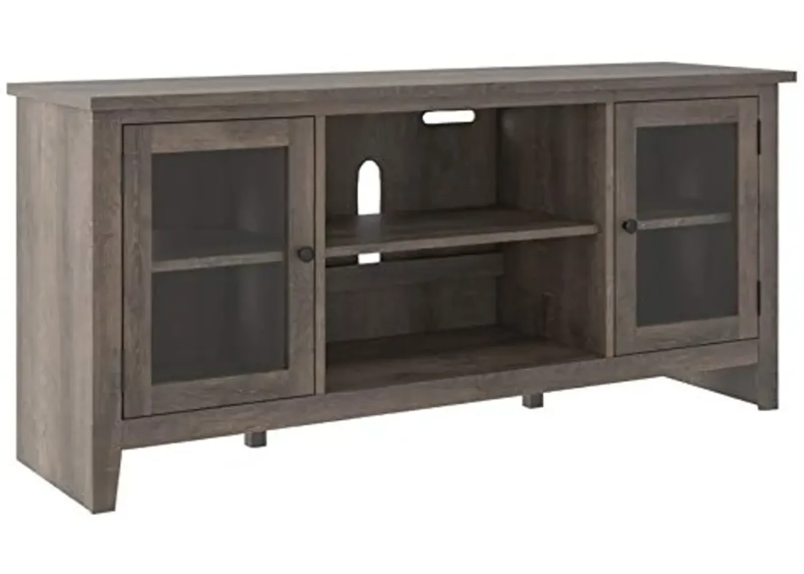 Signature Design by Ashley Arlenbry Modern Farmhouse TV Stand with Fireplace Option, Fits TVs up to 58", Weathered Gray