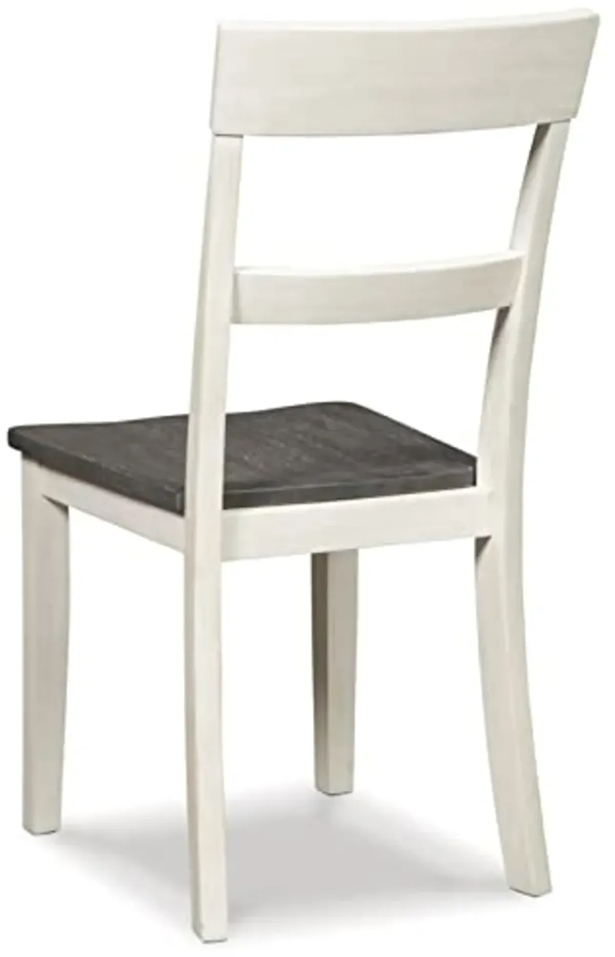 Signature Design by Ashley Nelling Modern Farmhouse 18" Weathered Dining Chair, Set of 2, White & Dark Brown