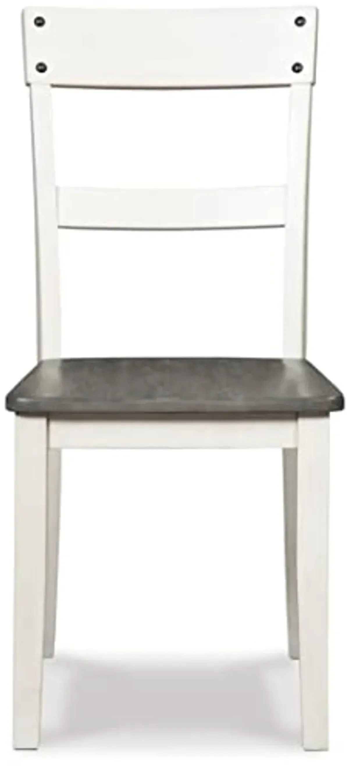 Signature Design by Ashley Nelling Modern Farmhouse 18" Weathered Dining Chair, Set of 2, White & Dark Brown