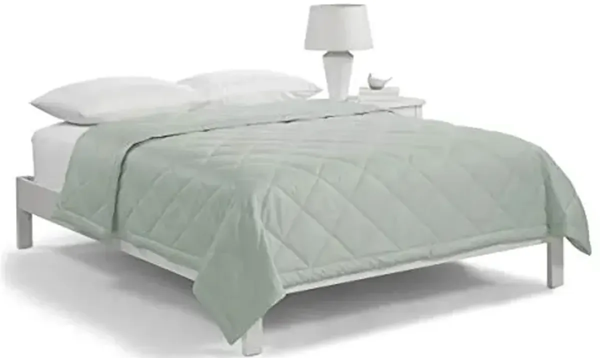 Serta Down Alternative Blanket for Bed, 100% Cotton Cover, Scotchgard Stain Release, Full/Queen, Seaglass