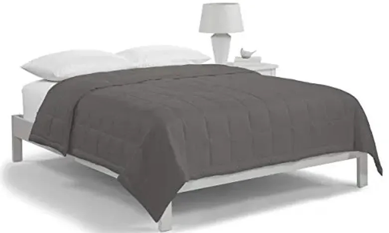 Serta Air Dry Down Alternative Bedding Blanket, Cooling and Breathable Performance Fabric, Twin, Light Grey
