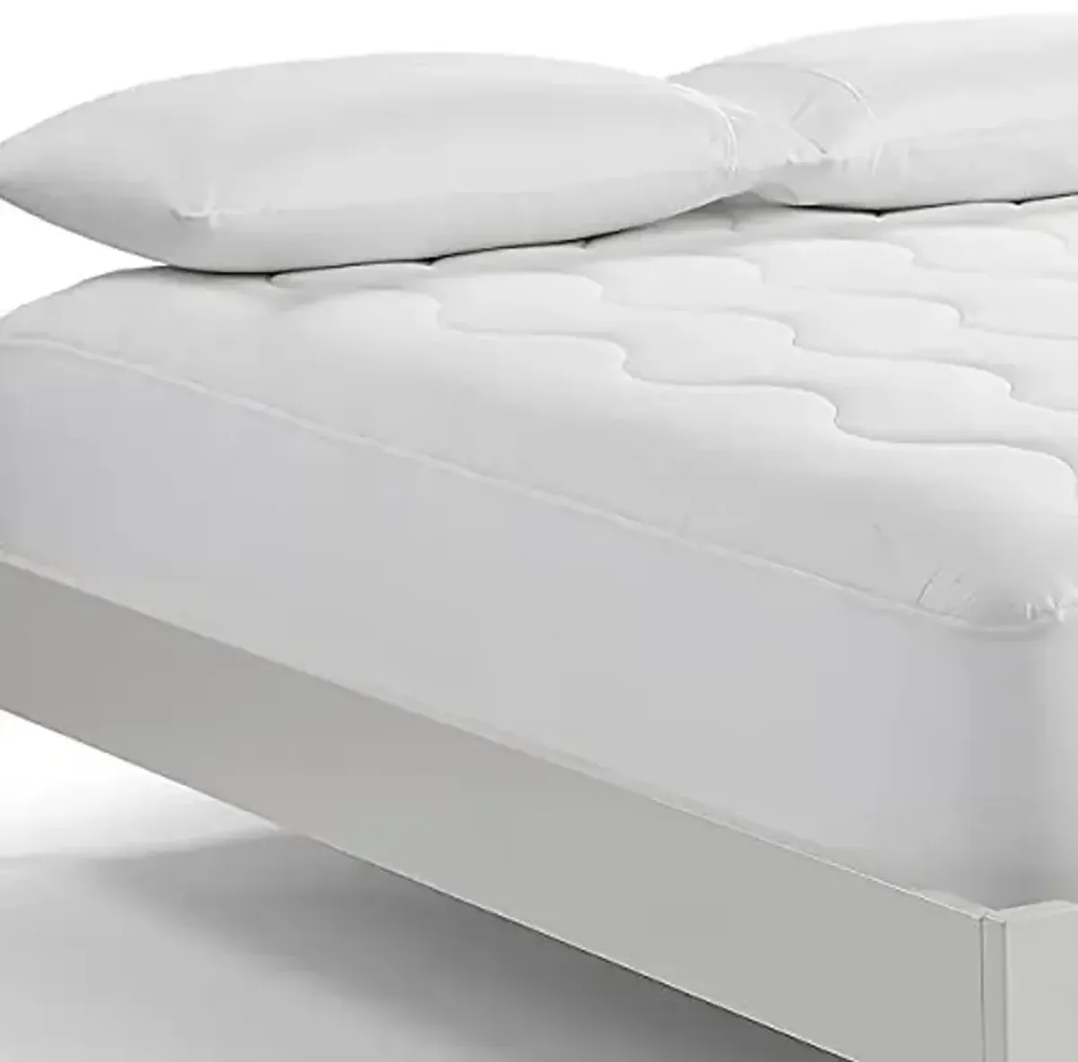 Serta Air Dry Extra Comfort Performance Fabric Quilted Mattress Pad, Cooling and Breathable Mattress Cover, Moisture Wicking Protection with 15" Deep Pocket, King, White