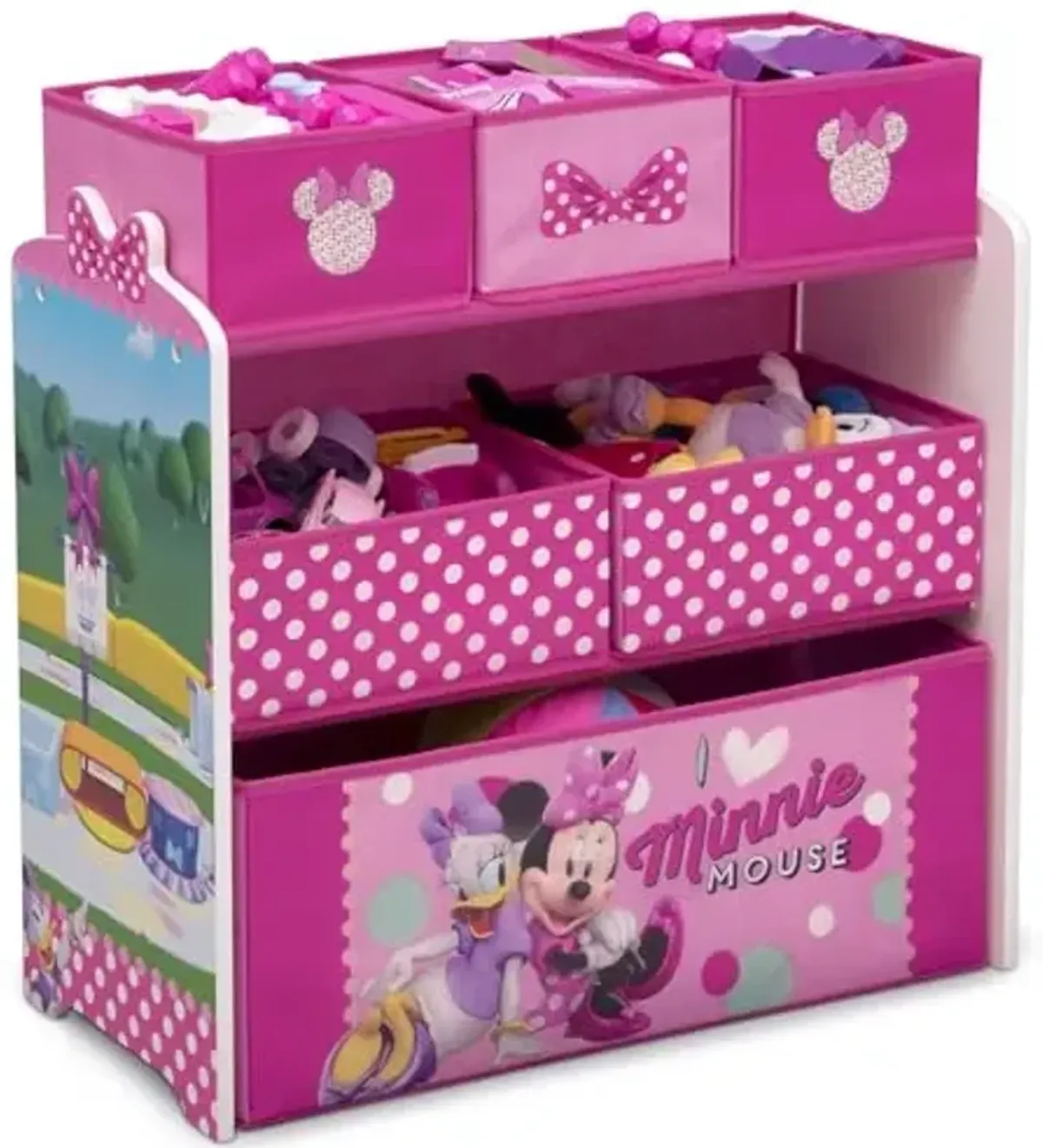 Delta Children Disney Minnie Mouse 6 Bin Design and Store Toy Organizer