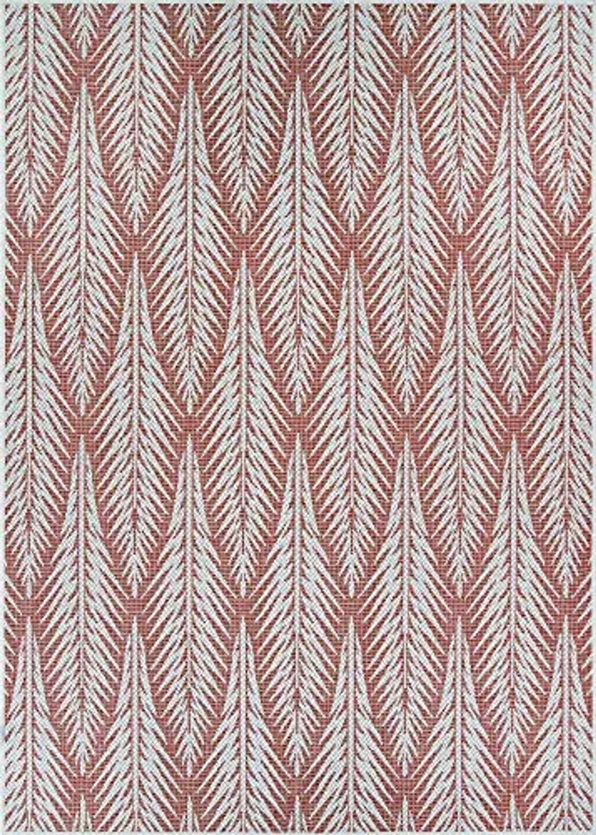 Couristan Marseille La Pleine Indoor/Outdoor Area Rug, 2'3" x 7'10" Runner, Cerise Orange-Ivory