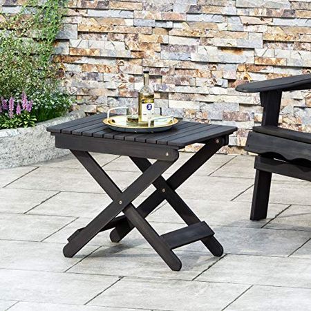 Christopher Knight Home Cornelia Outdoor Folding Side Table, Dark Gray