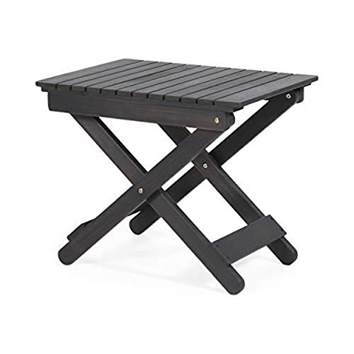 Christopher Knight Home Cornelia Outdoor Folding Side Table, Dark Gray