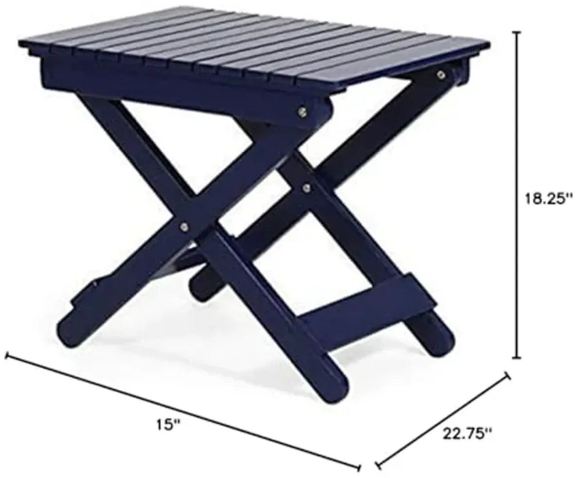 Christopher Knight Home Daphne Outdoor Folding Side Table, Navy Blue