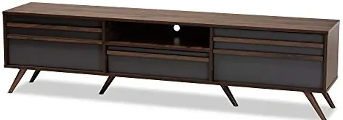 Baxton Studio TV Stands, Grey/Walnut
