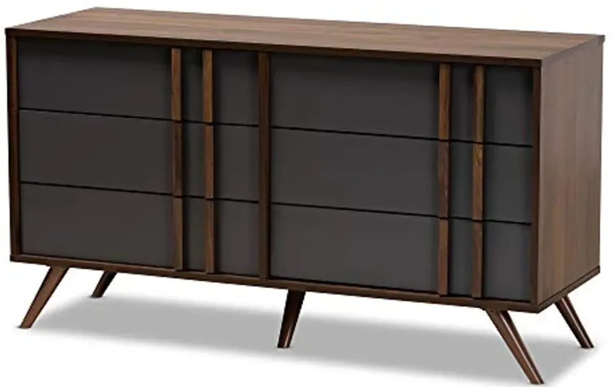 Baxton Studio Dressers, Grey/Walnut