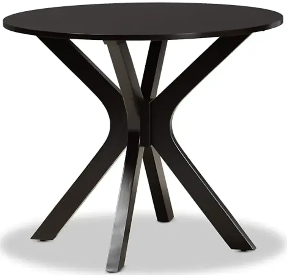 Baxton Studio Kenji Modern and Contemporary Dark Brown Finished 35-Inch-Wide Round Wood Dining Table