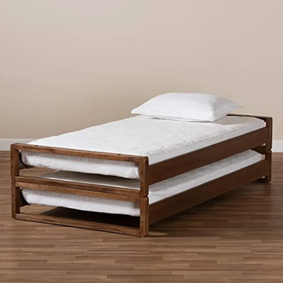 Baxton Studio Bed Frames, Twin/King, Walnut