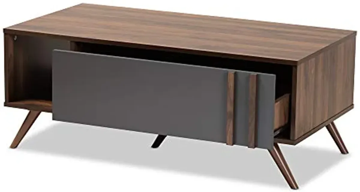 Baxton Studio Coffee Tables, Grey/Walnut