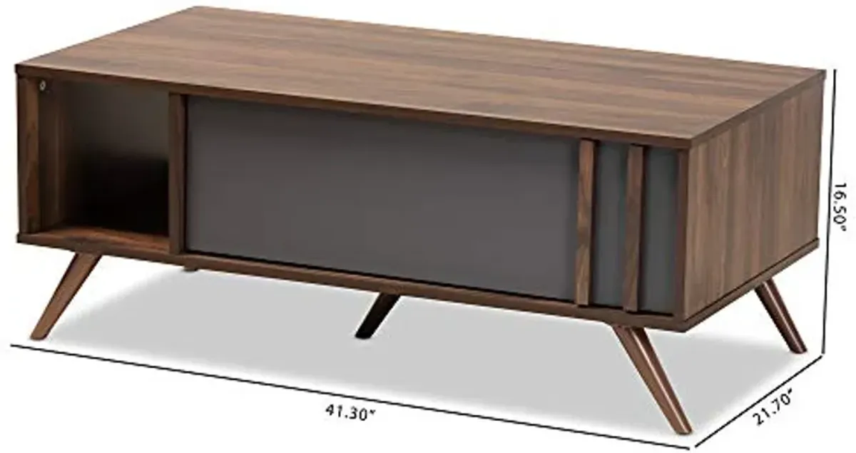 Baxton Studio Coffee Tables, Grey/Walnut