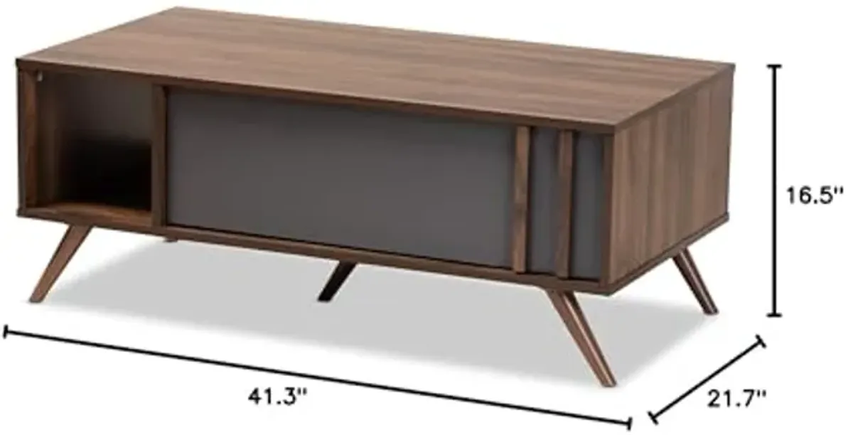 Baxton Studio Coffee Tables, Grey/Walnut