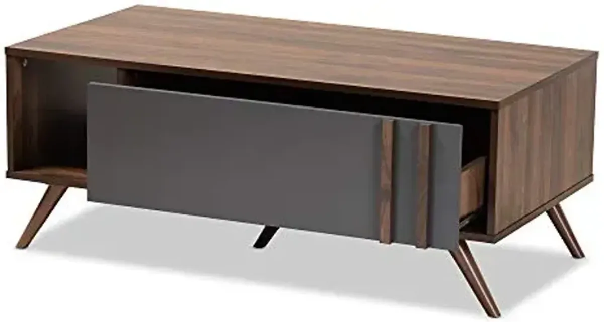 Baxton Studio Coffee Tables, Grey/Walnut
