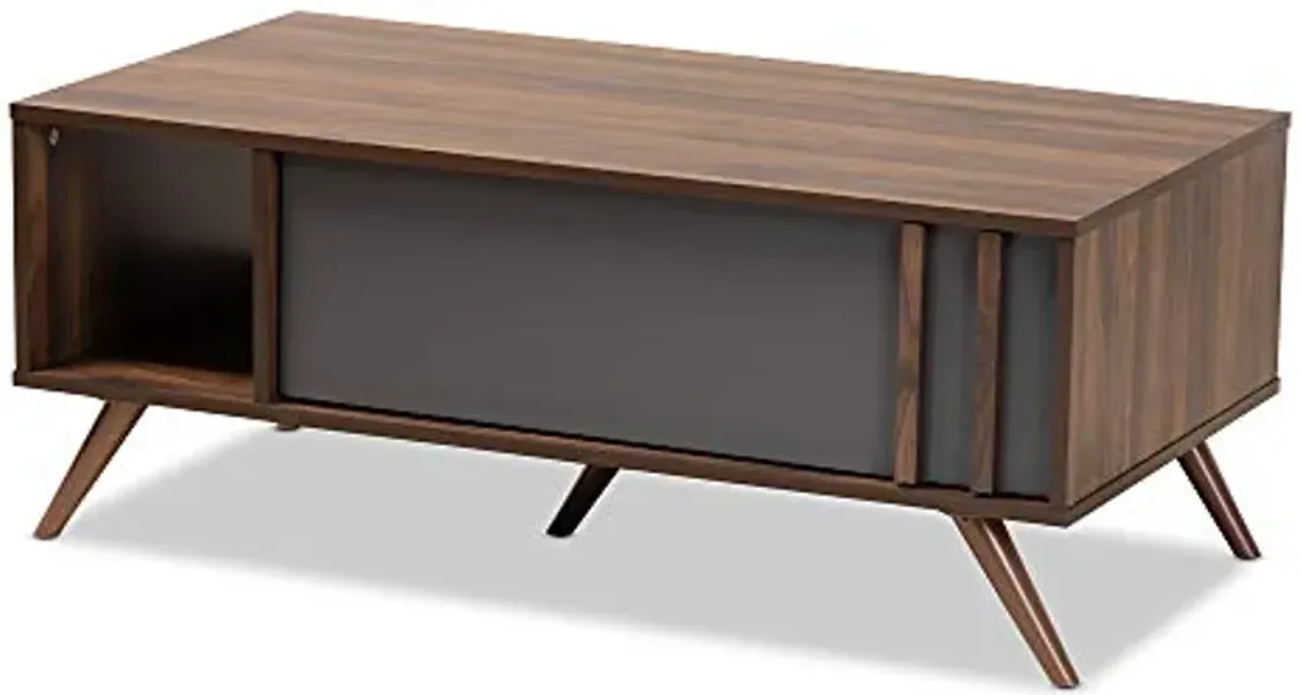 Baxton Studio Coffee Tables, Grey/Walnut