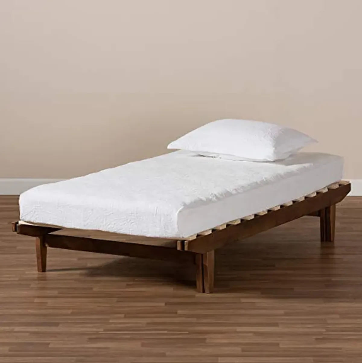 Baxton Studio Bed Frames, Twin/King, Walnut