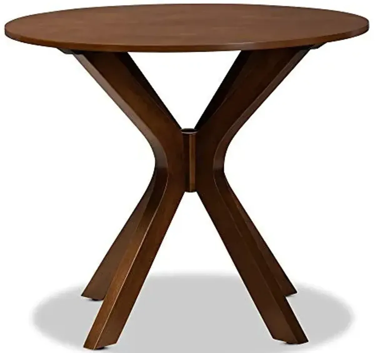 Baxton Studio Kenji Modern and Contemporary Walnut Brown Finished 35-Inch-Wide Round Wood Dining Table