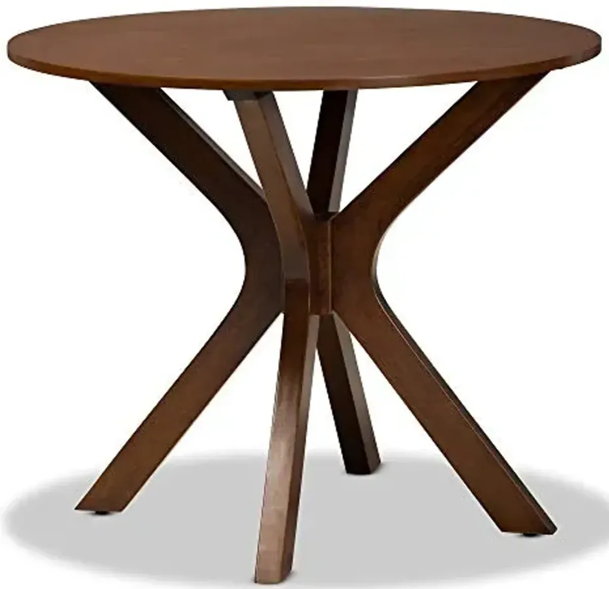 Baxton Studio Kenji Modern and Contemporary Walnut Brown Finished 35-Inch-Wide Round Wood Dining Table