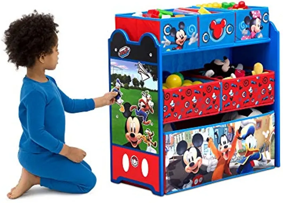 Delta Children Disney Mickey Mouse 6 Bin Design and Store Toy Organizer