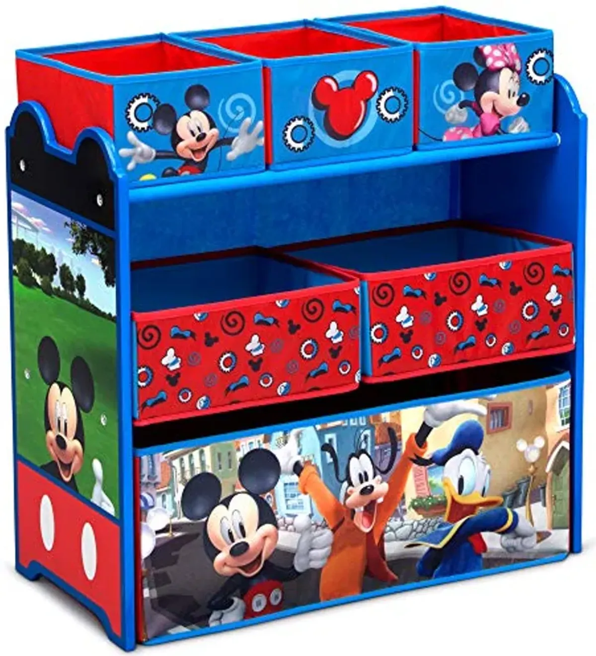 Delta Children Disney Mickey Mouse 6 Bin Design and Store Toy Organizer