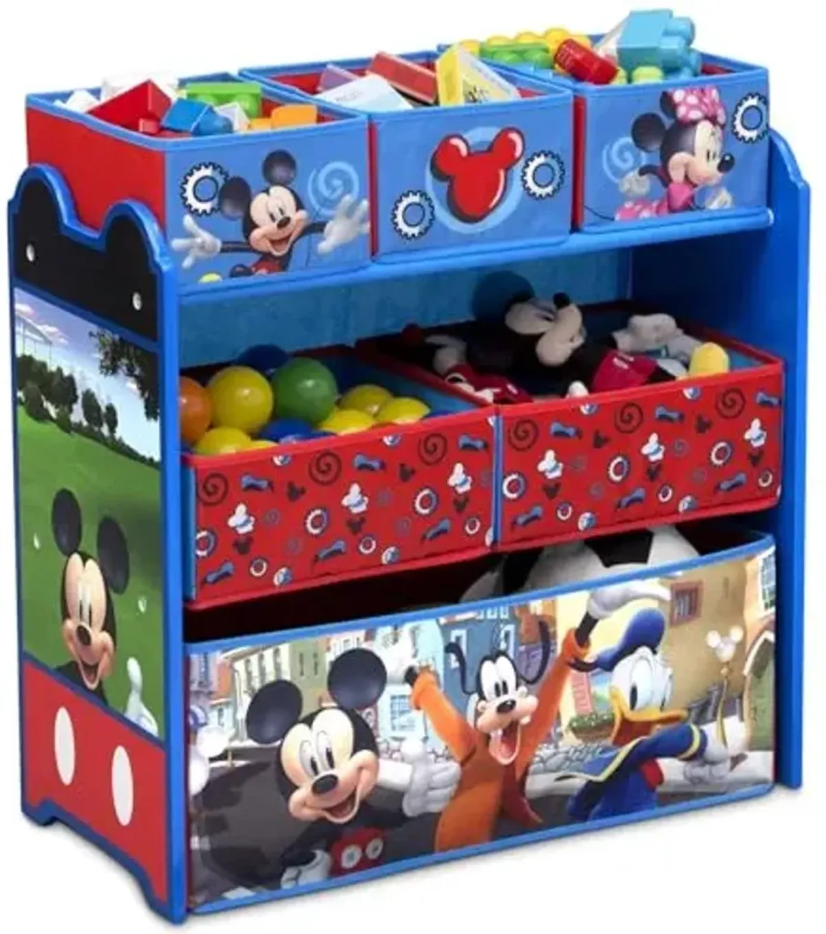 Delta Children Disney Mickey Mouse 6 Bin Design and Store Toy Organizer