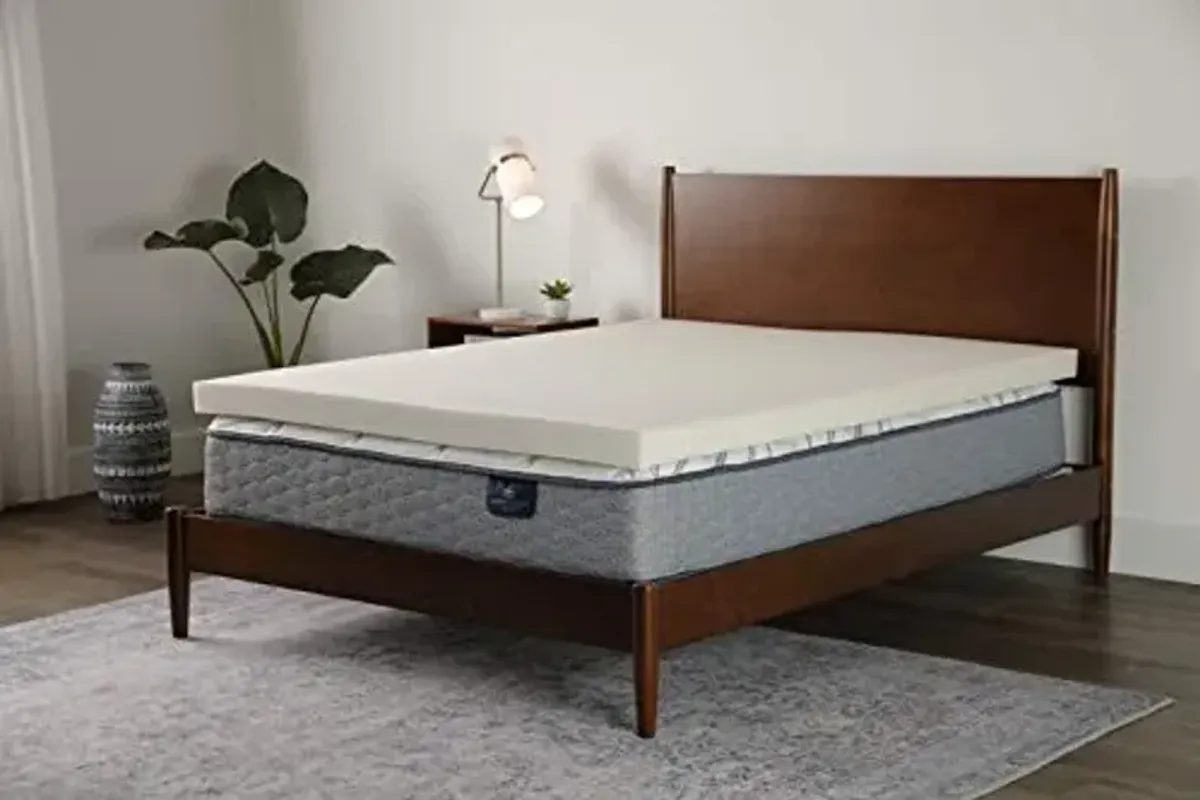 Serta CopperGel Cooling, Pressure-Relieving Memory Foam Mattress Topper, 3 Inch, Full