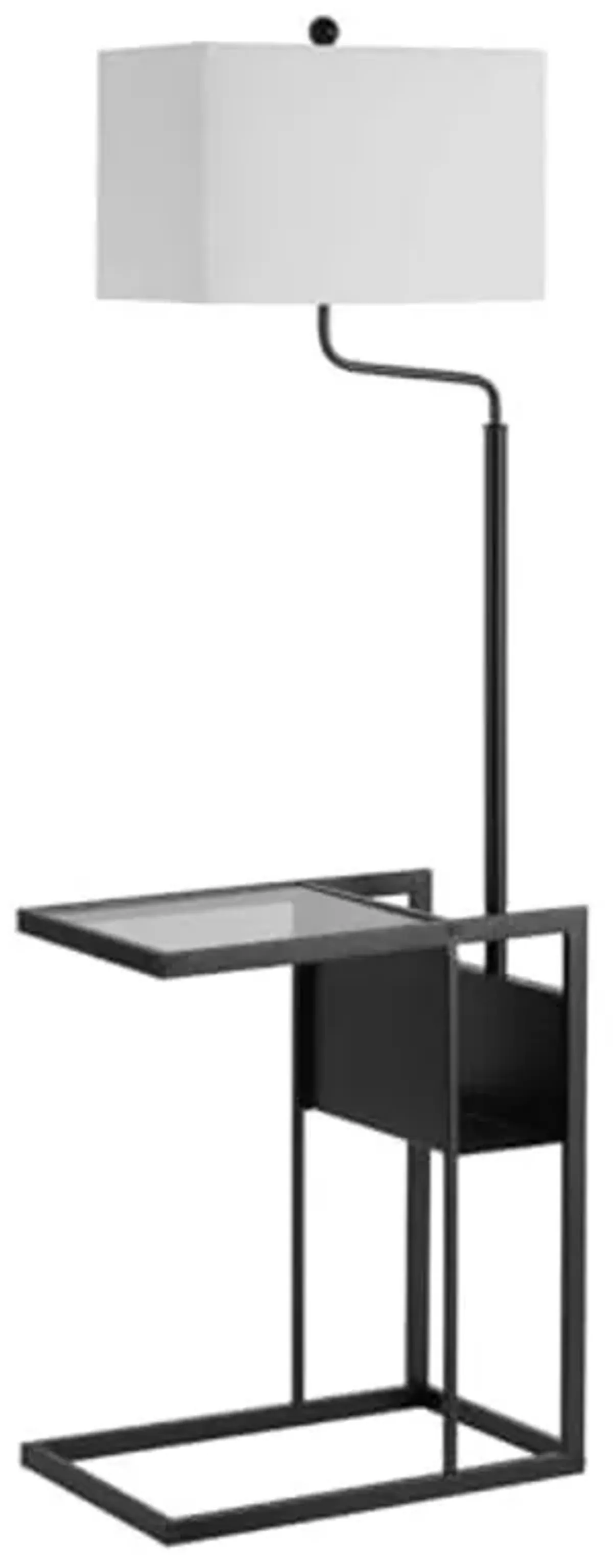 Safavieh FLL4081A Lighting Collection Janson Matte Black 59-inch Table (LED Bulb Included) Floor Lamp