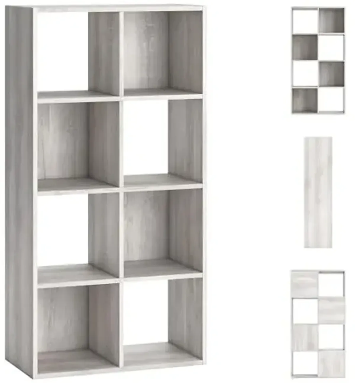 Signature Design by Ashley Paxberry Coastal 8 Cube Storage Organizer or Bookcase, Whitewash