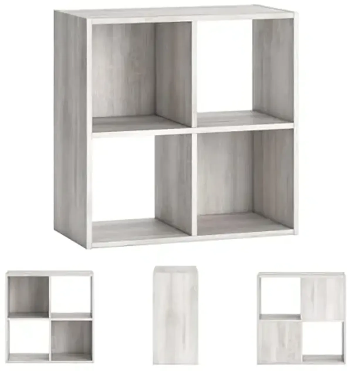 Signature Design by Ashley Paxberry Coastal 4 Cube Storage Organizer or Bookcase, Whitewash
