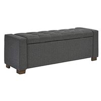 Signature Design by Ashley Cortwell Upholstered Tufted Storage Bench, Gray