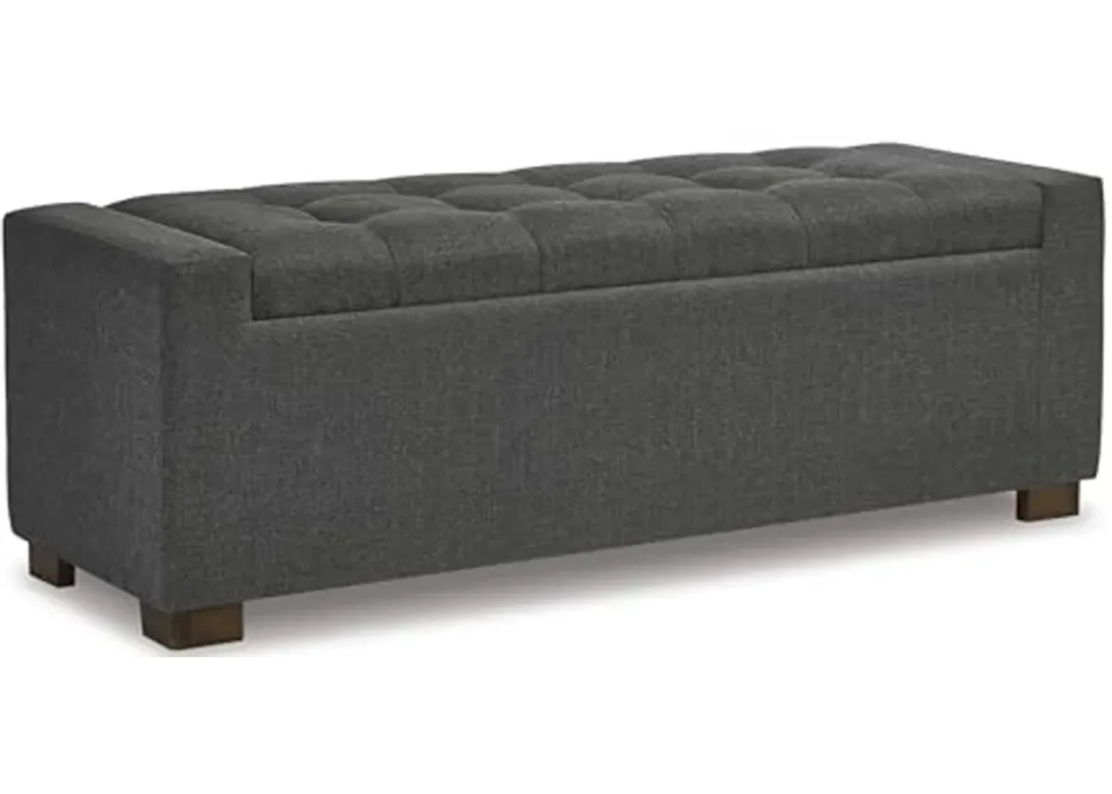 Signature Design by Ashley Cortwell Ottoman Tufted Entryway Storage Bench, Charcoal Gray