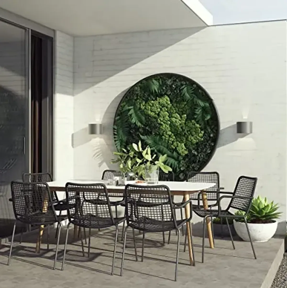 Amazonia Gales 9-Piece Outdoor Rectangular Dining Table Set | Eucalyptus Wood | Ideal for Patio and Indoors