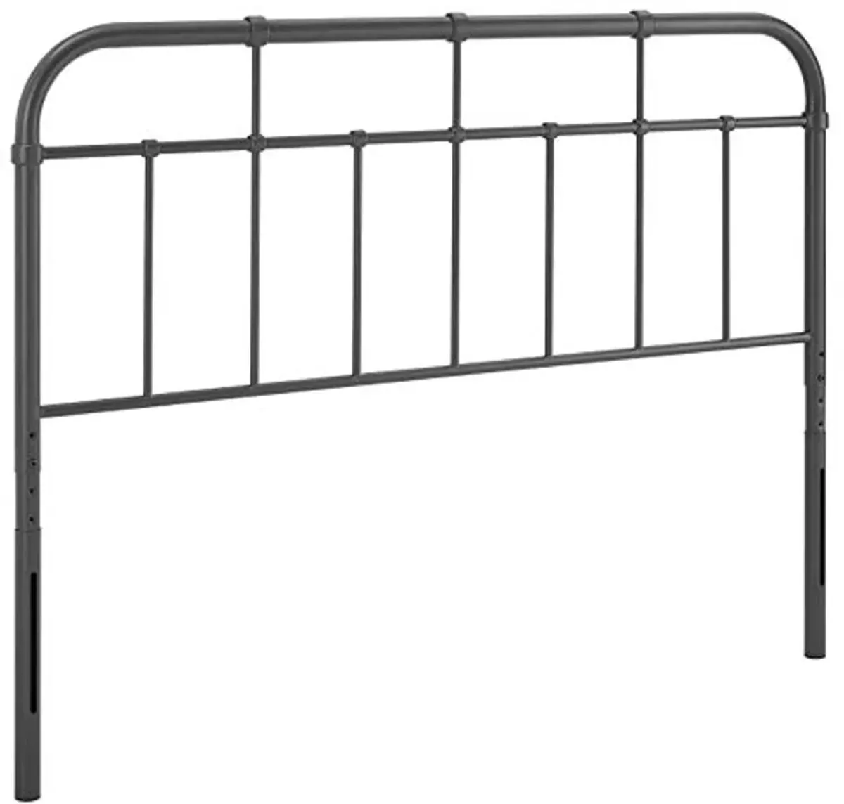 Modway Alessia Modern Farmhouse Metal Headboard, King, Gray