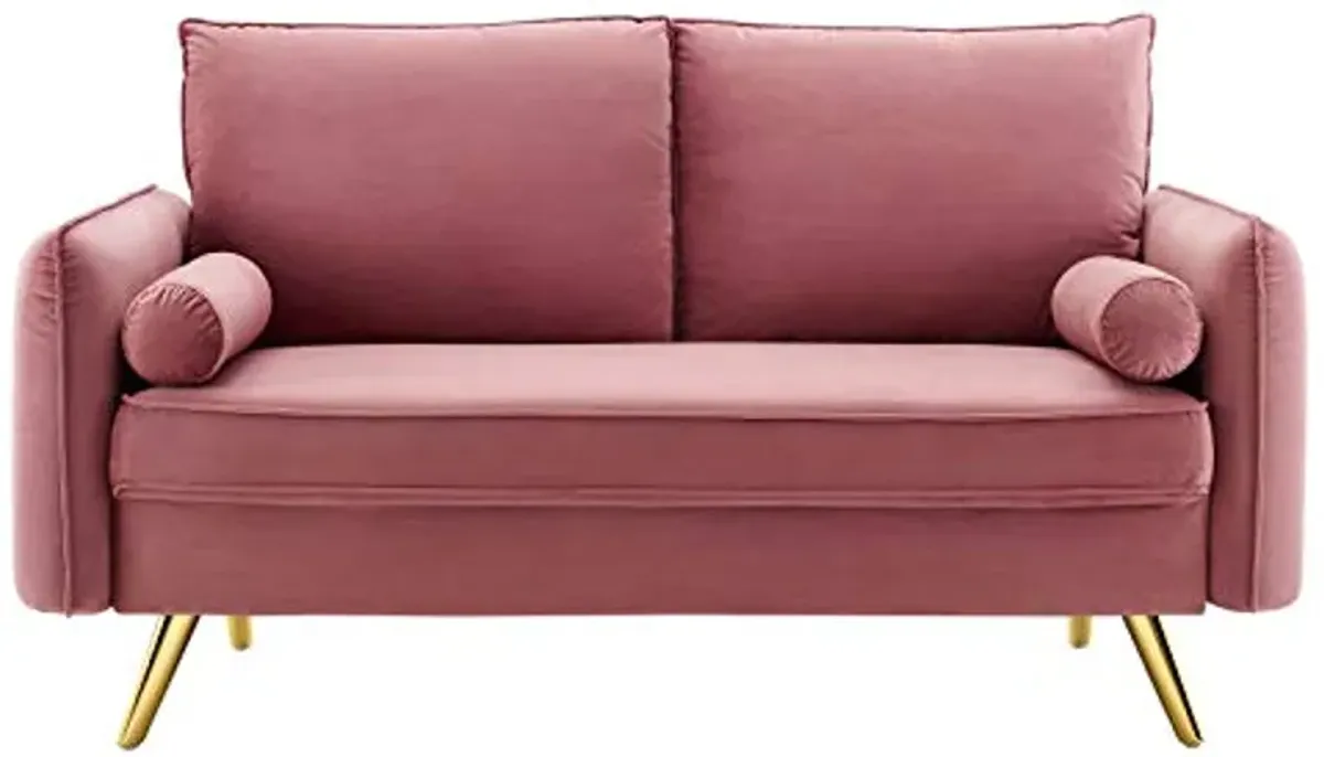 Modway Revive Performance Velvet Loveseat, Dusty Rose