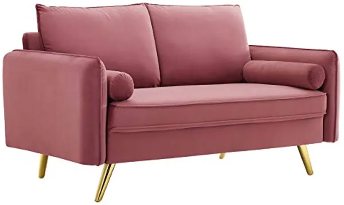 Modway Revive Performance Velvet Loveseat, Dusty Rose