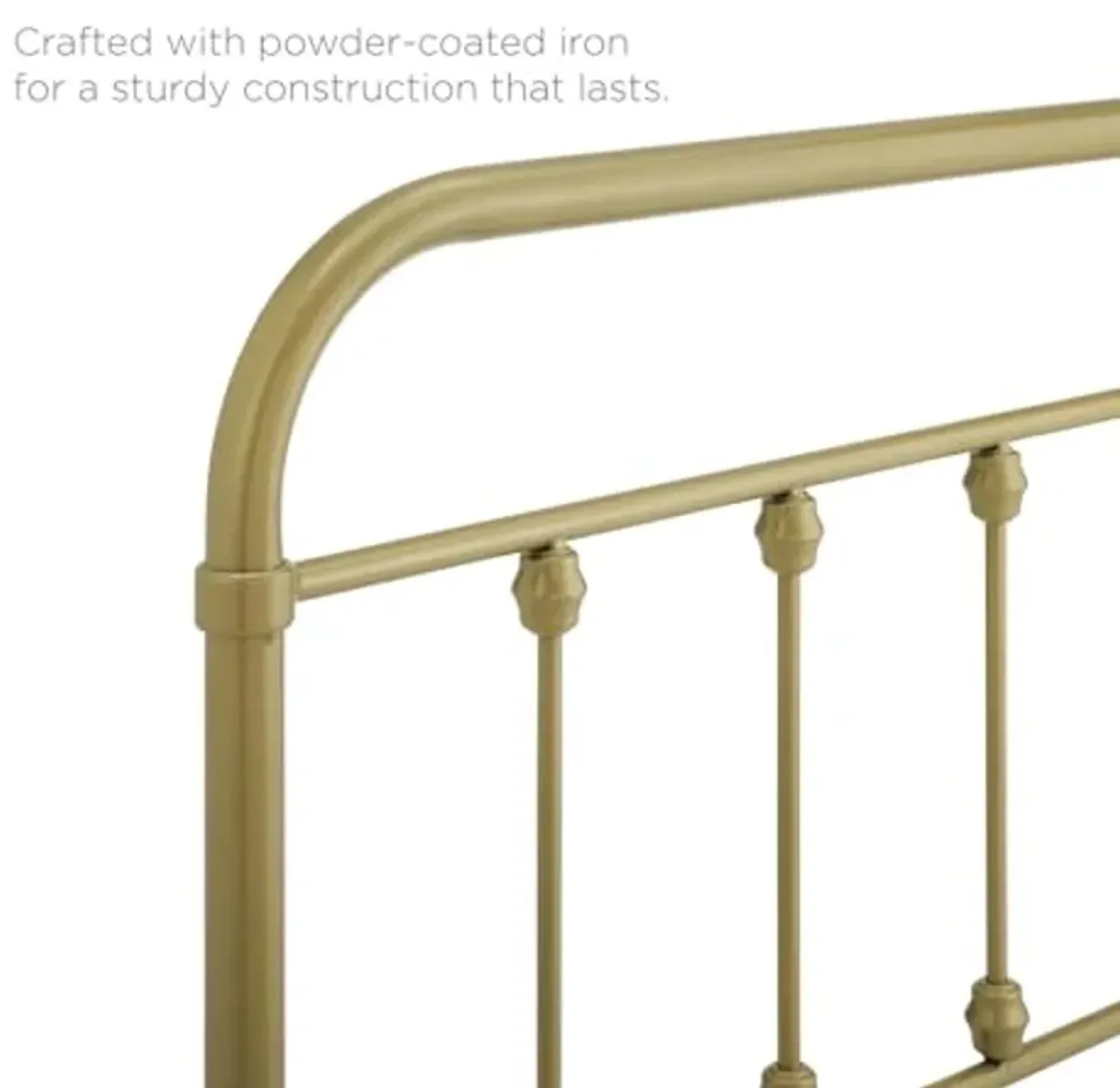 Modway MOD-6155-GLD Sage King Metal Headboard, Gold