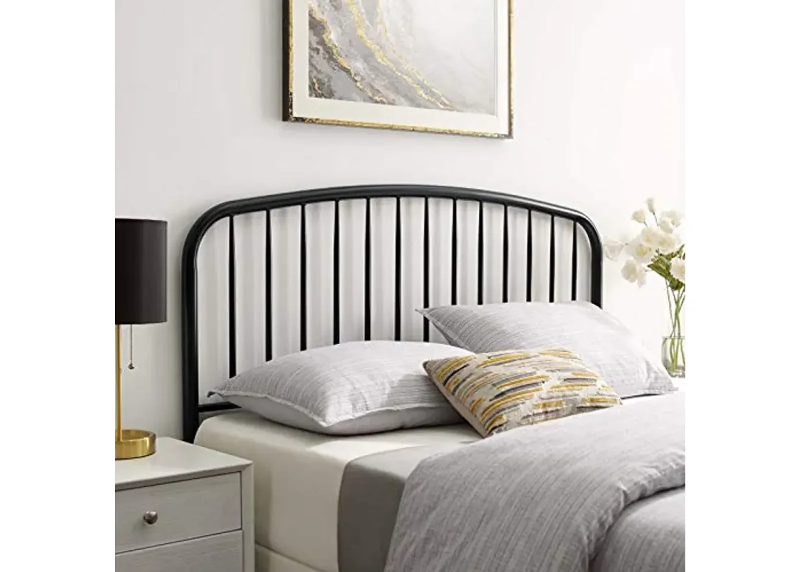 Modway MOD-6151-BLK Nova King Metal Headboard, Black