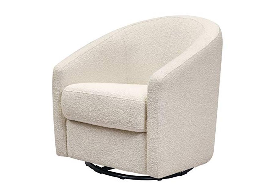 Babyletto Madison Swivel Glider in Polyester Ivory Boucle, Greenguard Gold and CertiPUR-US Certified