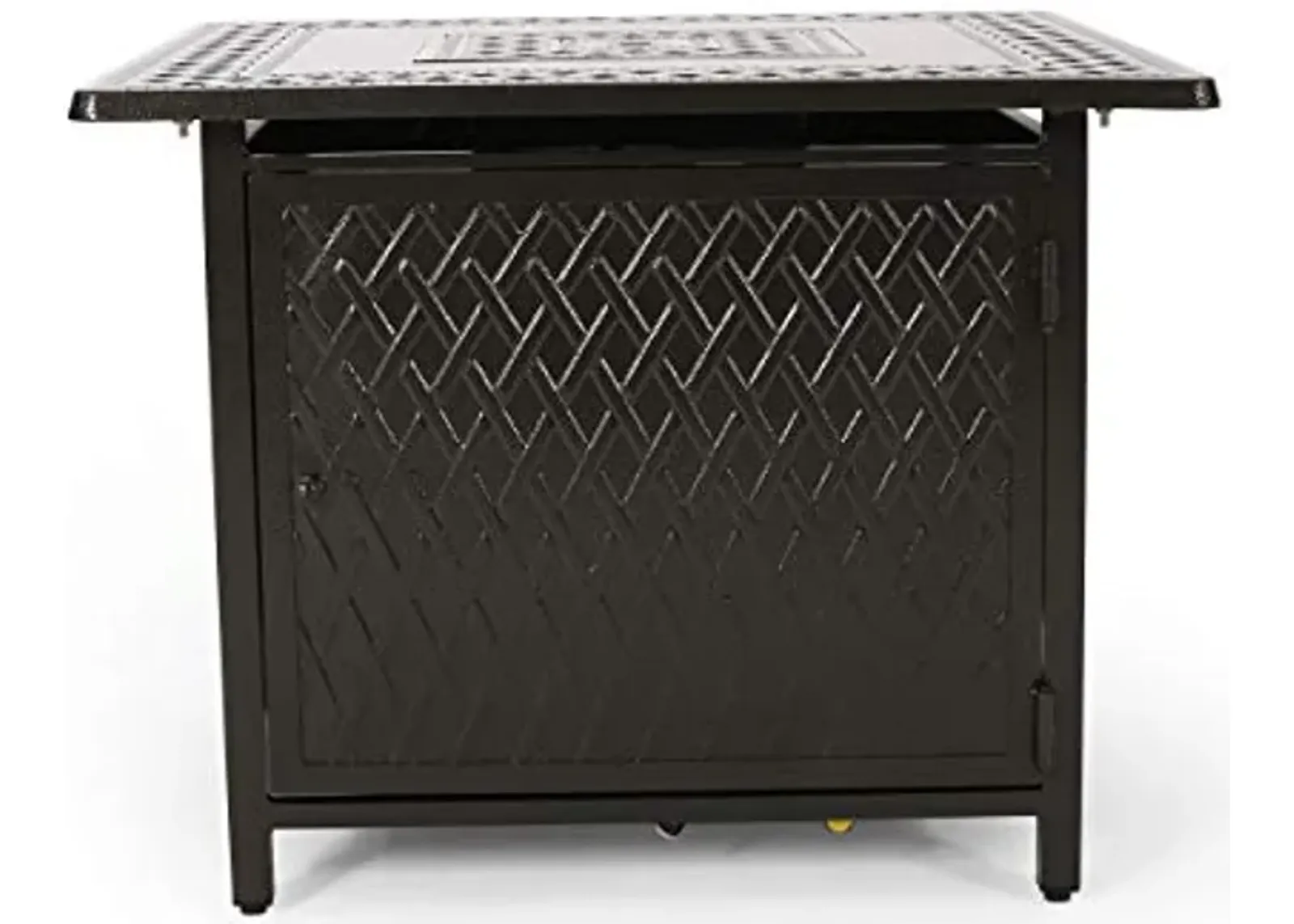 Christopher Knight Home Roger Outdoor Square Aluminum Fire Pit, Hammered Bronze