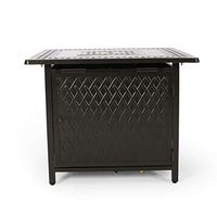 Christopher Knight Home Roger Outdoor Square Aluminum Fire Pit, Hammered Bronze