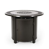 Christopher Knight Home Richard Outdoor Round Aluminum Fire Pit, Hammered Bronze
