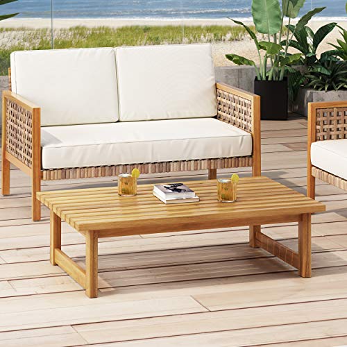 Christopher Knight Home Timothy Outdoor Acacia Wood Coffee Table, Teak Finish