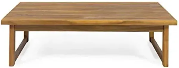 Christopher Knight Home Timothy Outdoor Acacia Wood Coffee Table, Teak Finish