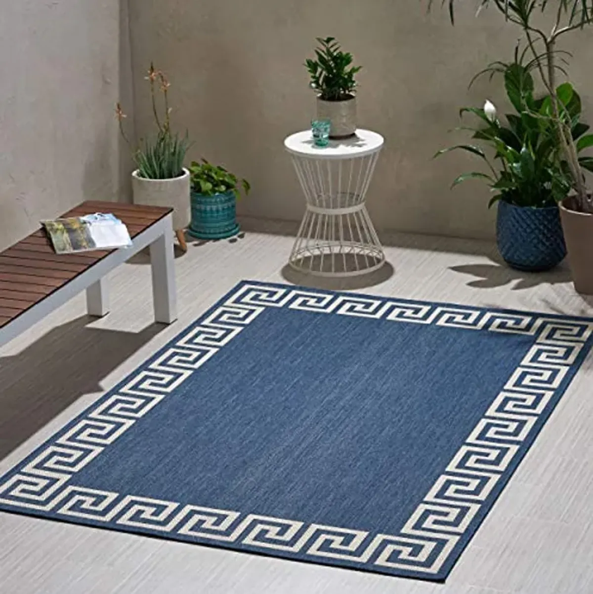 Christopher Knight Home Rug, 5'3"x 7', Blue and Ivory