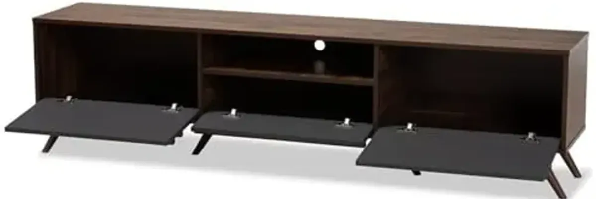 Baxton Studio Naoki Wood 60" TV Stand in Gray and Walnut